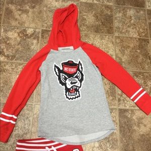 Justice Shirts & Tops - Justice NC State Hooded Sweatshirt and Pant Set Justice Shirts & Tops - Justice NC State Hooded Sweatshirt and Pant Set